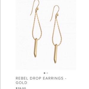 Stella & Dot Rebel Drop Earrings Gold